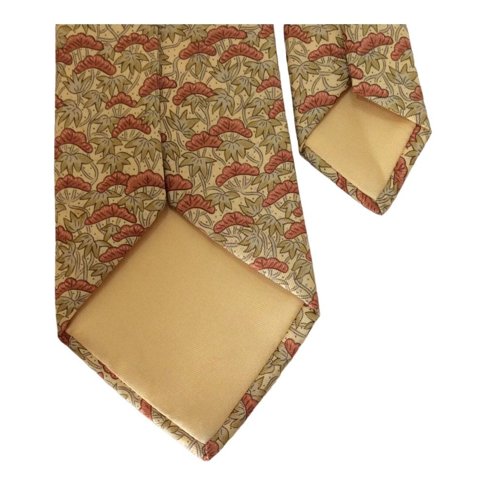 HERMÈS PARIS Tricolor Flower & Leaf Print Silk Tie France 59"/ 3".1/4 EX CD - Picture 7 of 7
